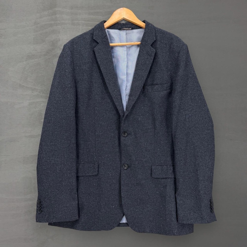 Banana Republic Blazer Navy Blue Tailored Slim Fit Wool Blend 46L